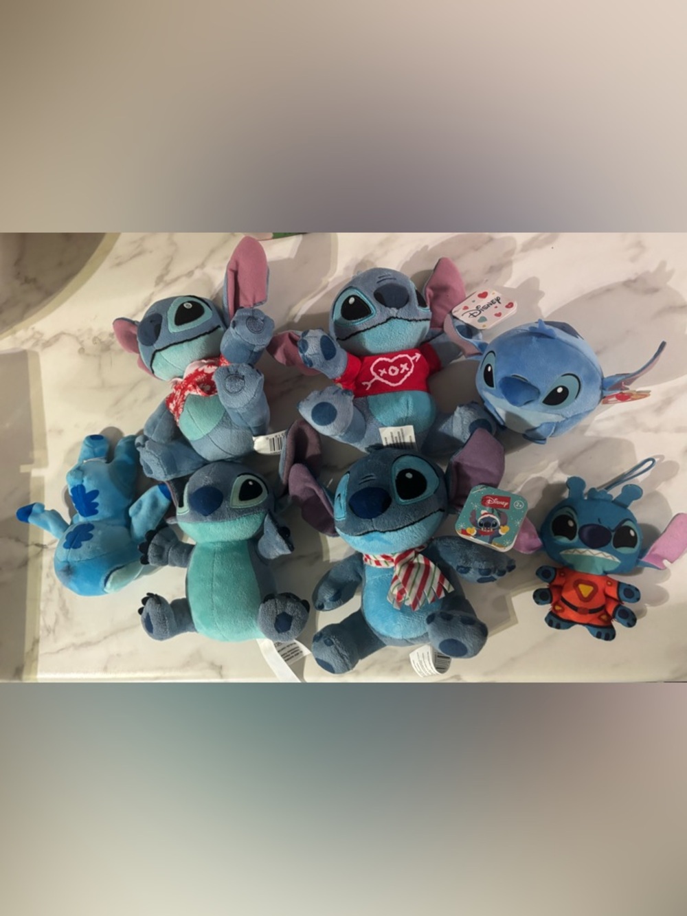 Disney Blue Stitch Plush (7) Bundle